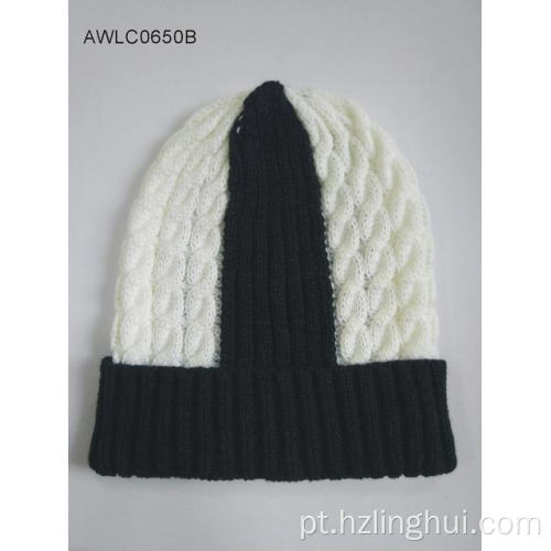 Gorro desleixado de inverno malha chapéu macio